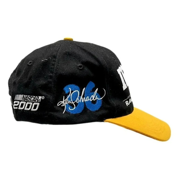 M&Ms Racing Baseball Cap Team  Ken Schrader 36 Black Yellow NASCAR 2000 - Picture 3 of 6